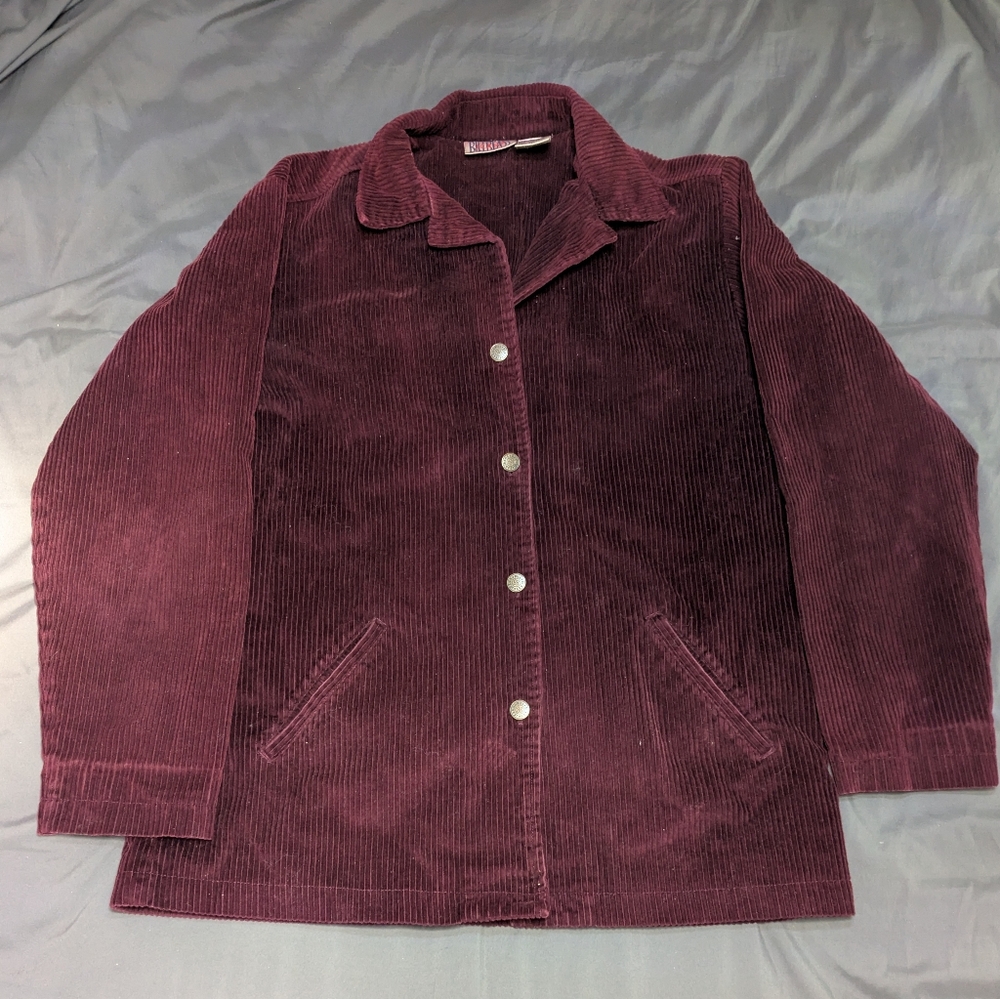 Vintage Bill Blass Corduroy Jacket, Size Large, Maroon
